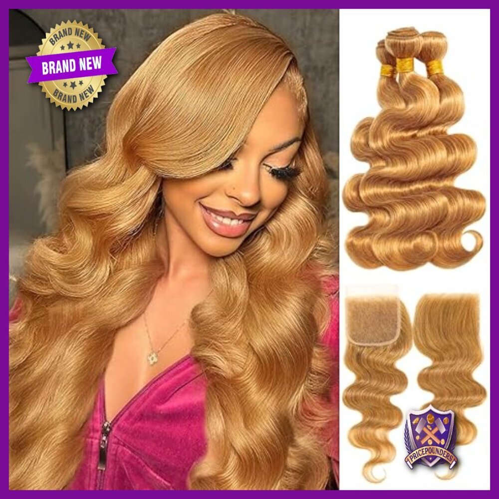 Human Hair Body Wave Weave Bundles with Closure 14-18 Inch